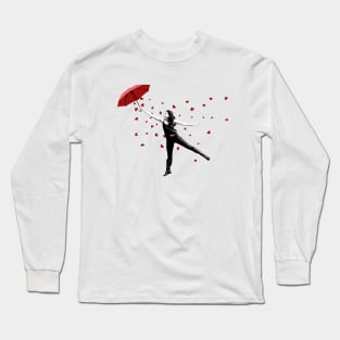 Banksy Style umbrella girl Long Sleeve T-Shirt